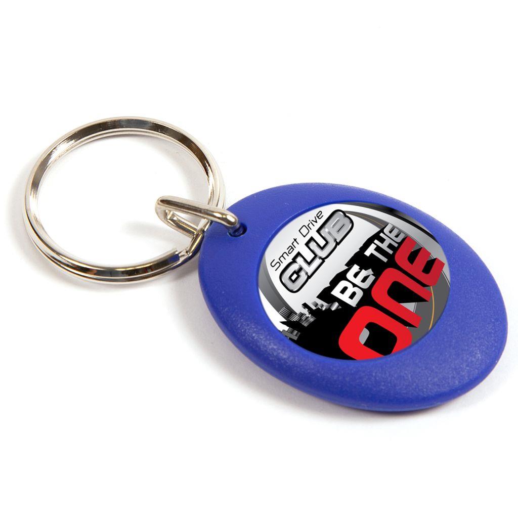 Blue Photo Key Fob 25mm Round - Pack of 100