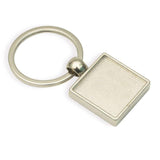 Silver Metal Slimline Key Fob 25mm Square 2 Sided - Pack of 100