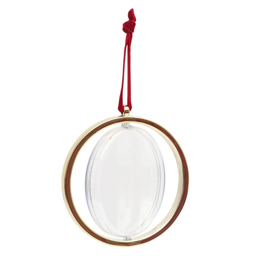 Gold Spinning Christmas Hanger Ornament 70mm Round - Pack of 24