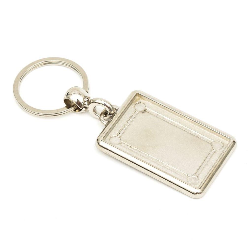 Silver Metal Key Fob 40 x 25mm - Pack of 100