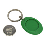 Green Photo Trolley Coin Key Fob 25mm Round - Pack of 100