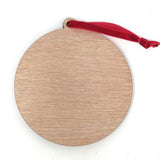 Wooden Round Christmas Tree Hanger Ornament - Pack of 12