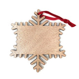 Christmas Snowflake Hanger Ornament L4 Wood 70 x 45mm Insert - Pack of 12