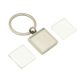 Silver Metal Slimline Key Fob 25mm Square 2 Sided - Pack of 100