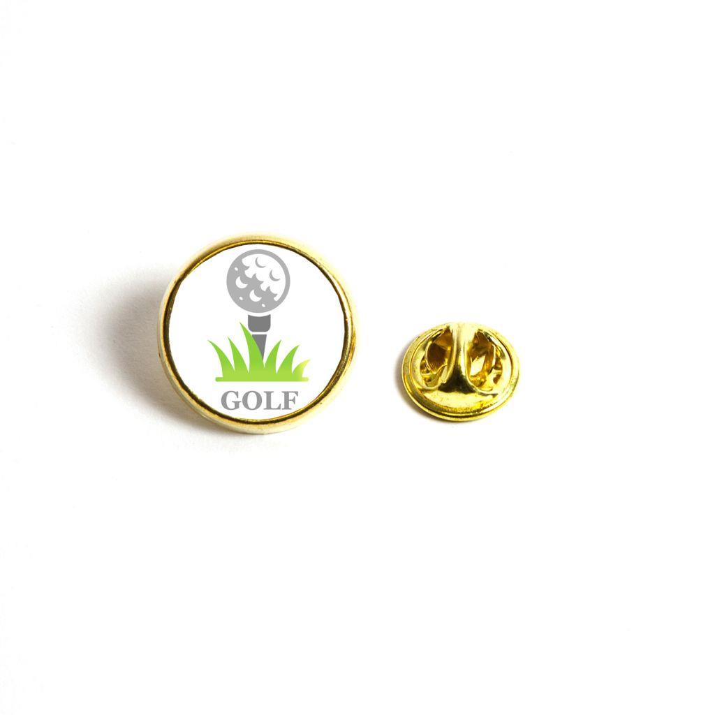 Gold Metal Pin Badge 17mm Round - Pack of 100