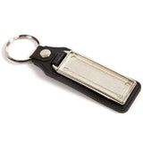 50 x 18mm Square Black Leather Look Key Fob - Pack of 100