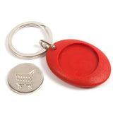 Red Photo Trolley Coin Key Fob 25mm Round - Pack of 100