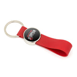 Red Silicone Strap Key Fob 25mm Round - Pack of 100