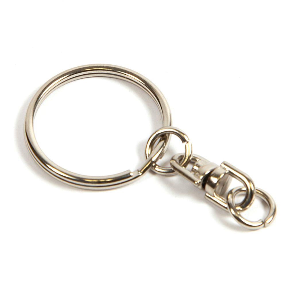 25mm Split Ring & Swivel Key Chain - Pack of 50