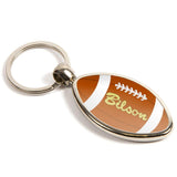 Rugby Oval Silver Metal Key Fob  - Pack of 100