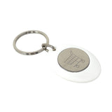 White Photo Trolley Coin Key Fob 25mm Round - Pack of 100