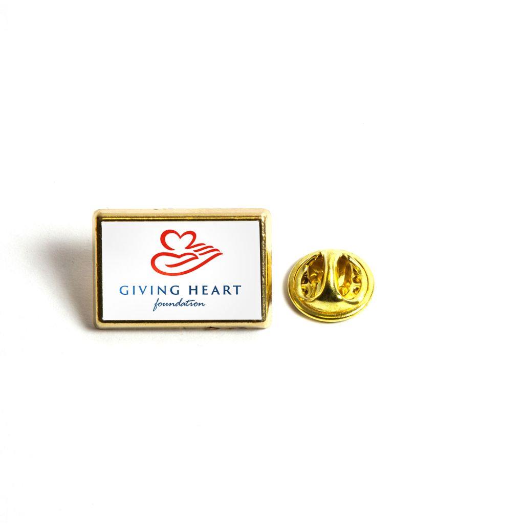 Gold Metal Pin Badge 21 x 13mm - Pack of 100