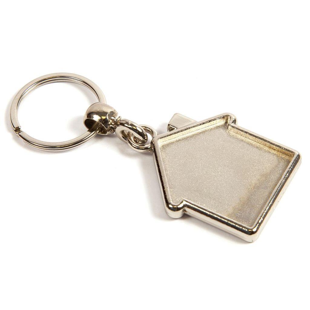 House Shaped Silver Metal Key Fob  - Pack of 100