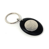 Black Photo Trolley Coin Key Fob 25mm Round - Pack of 100