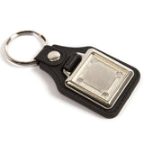 25mm Square Black Leather Look Key Fob - Pack of 100