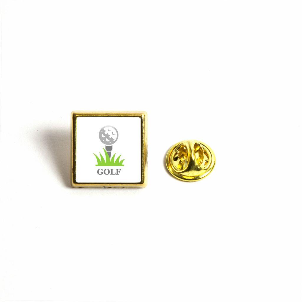 Gold Metal Pin Badge 15mm Square - Pack of 100