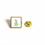 Gold Metal Pin Badge 15mm Square - Pack of 100