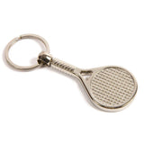 Tennis Racket Silver Metal Key Fob  - Pack of 100