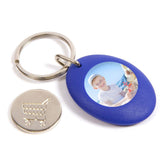 Blue Photo Trolley Coin Key Fob 25mm Round - Pack of 100