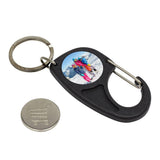 Carabiner Black Trolley Coin Key Fob 25mm Round - Pack of 100