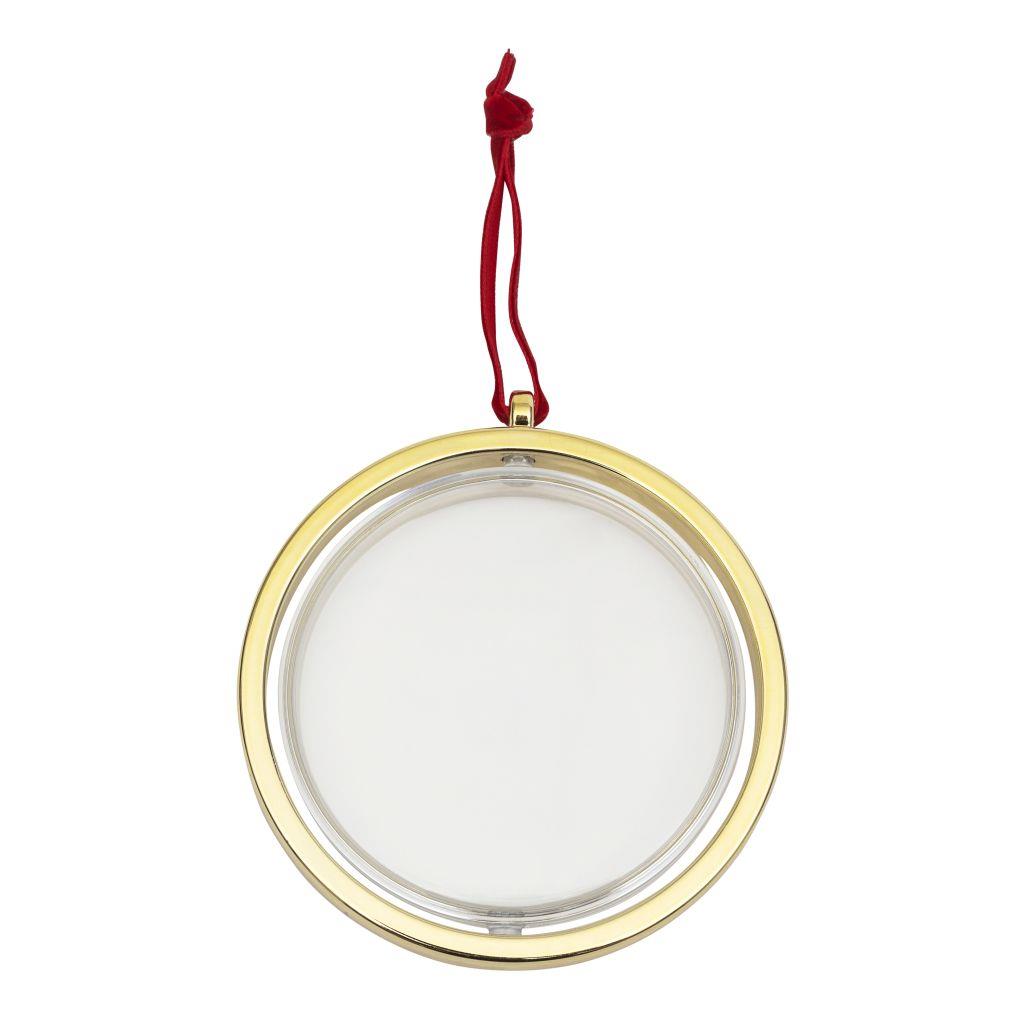 Gold Spinning Christmas Hanger Ornament 70mm Round - Pack of 24