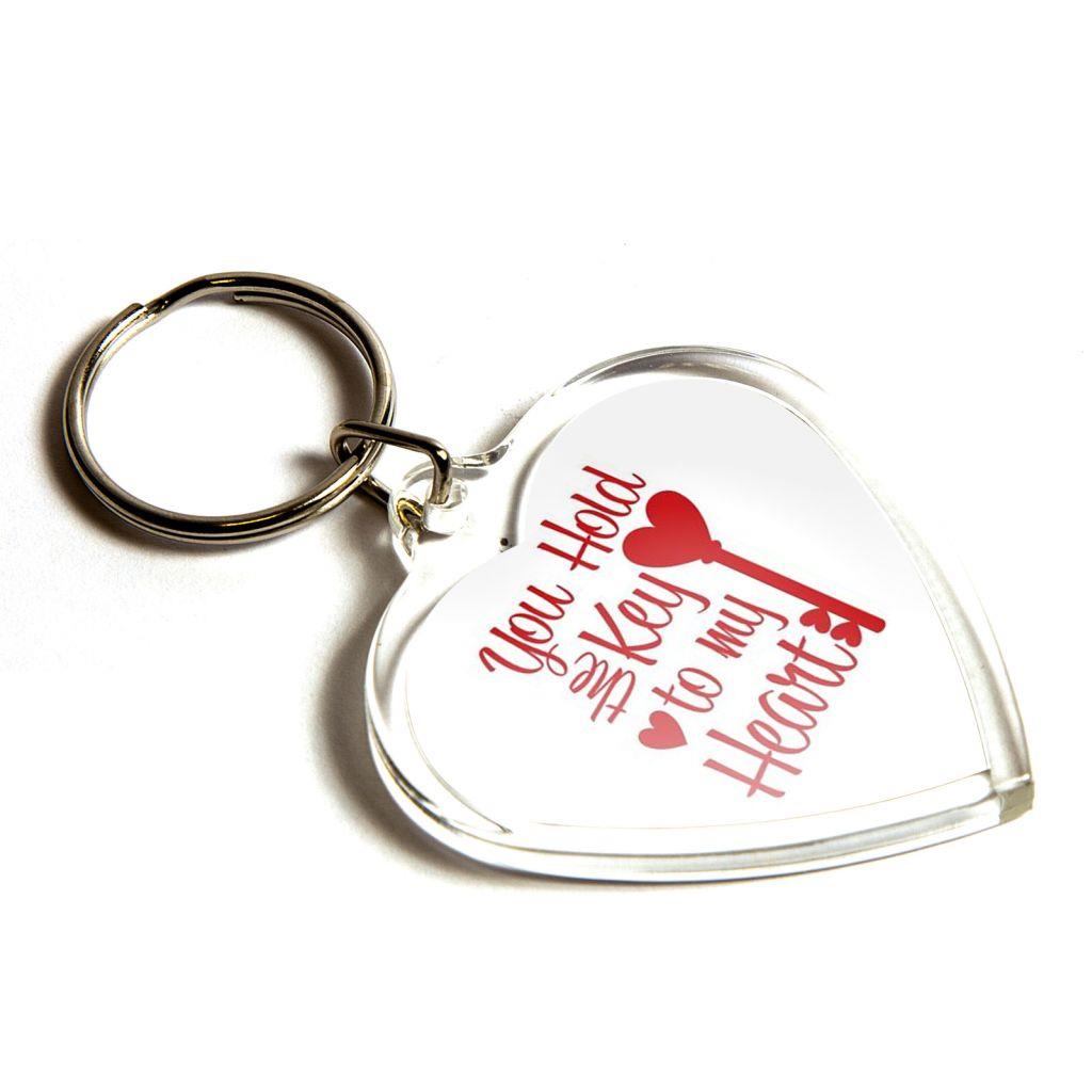 Heart Shaped Plastic Key Fob - Pack of 100