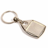 Silver Metal Key Fob 25mm Square 2 Sided - Pack of 100