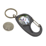 Carabiner Grey Trolley Coin Key Fob 25mm Round - Pack of 100