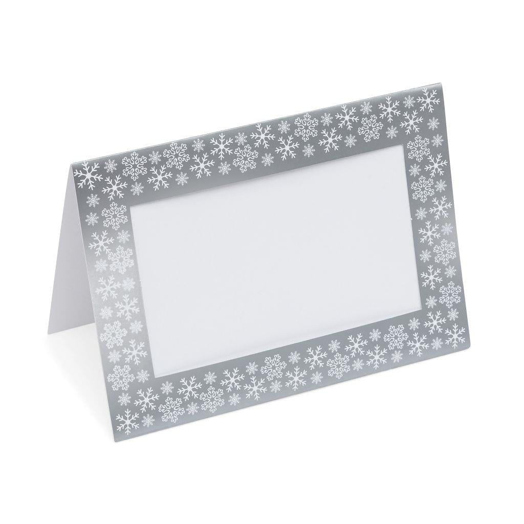 Silver Snowflake Christmas Photo Cards (Pack of 12)