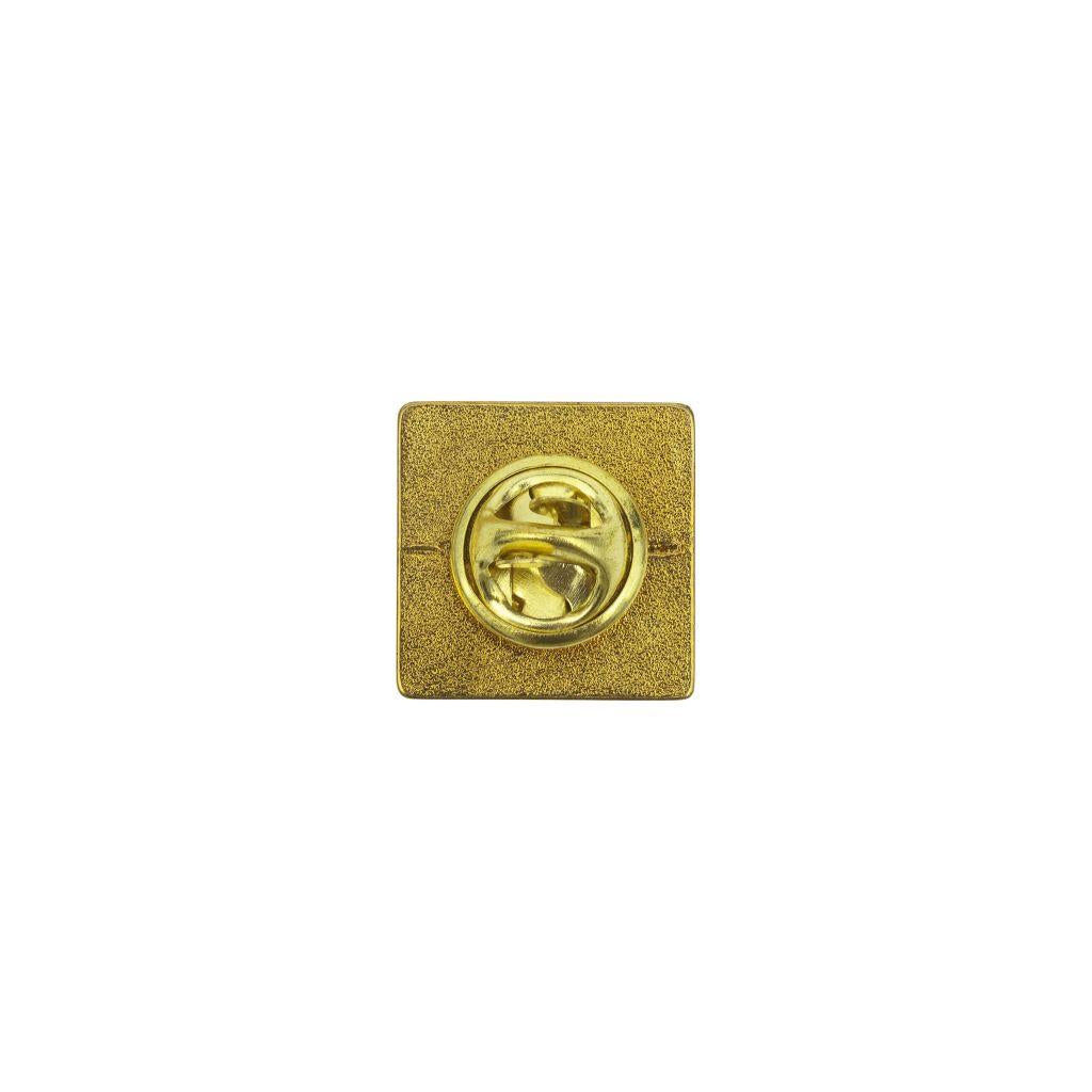 Gold Metal Pin Badge 15mm Square - Pack of 100