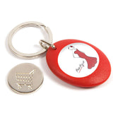 Red Photo Trolley Coin Key Fob 25mm Round - Pack of 100