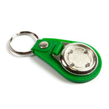 25mm Green Leather Look Key Fob - Pack of 100