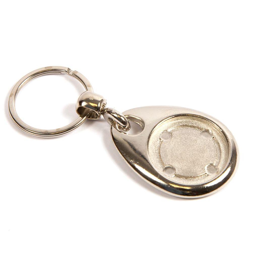 Silver Teardrop Metal Key Fob 25mm Round - Pack of 100