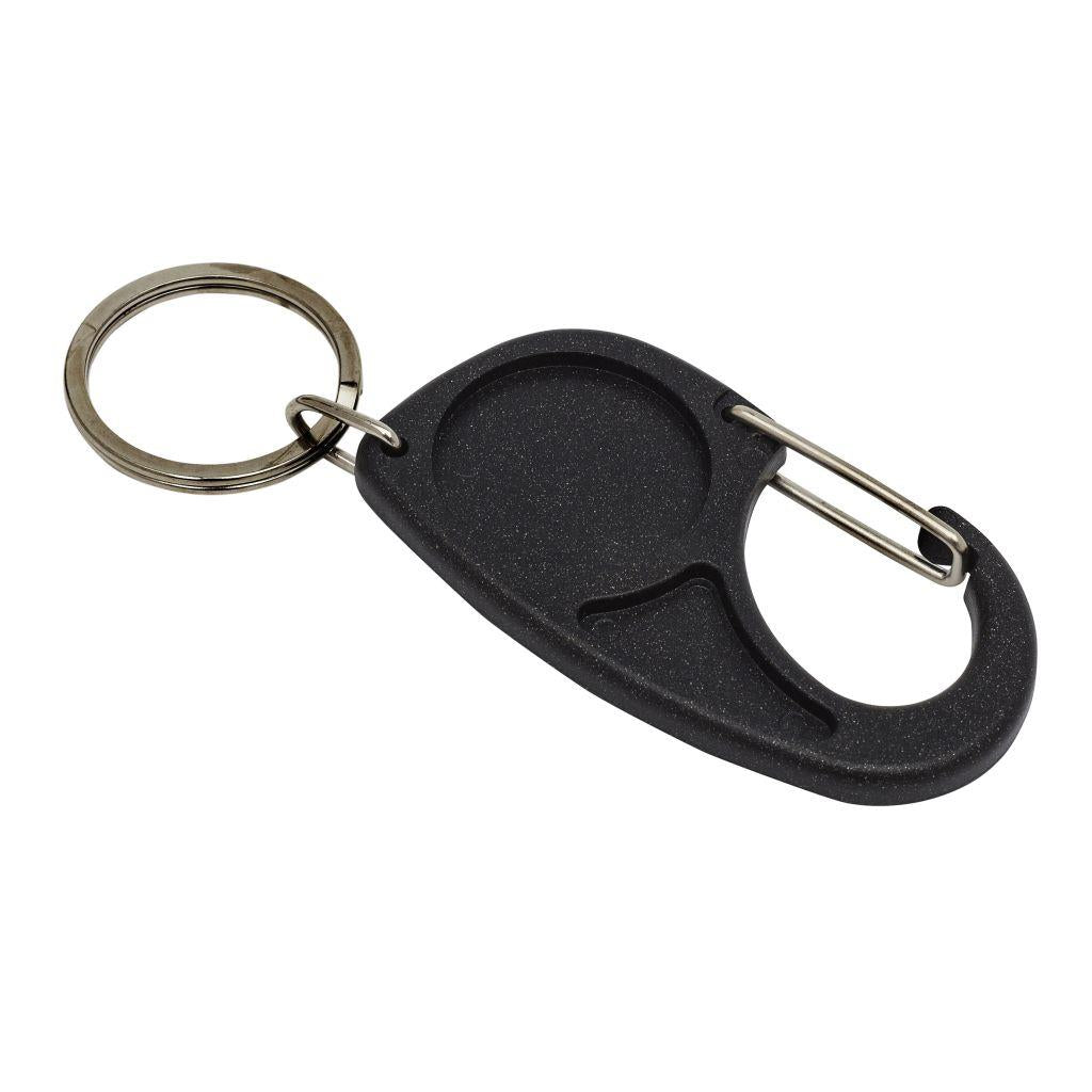 Carabiner Black Key Fob 25mm Round - Pack of 100