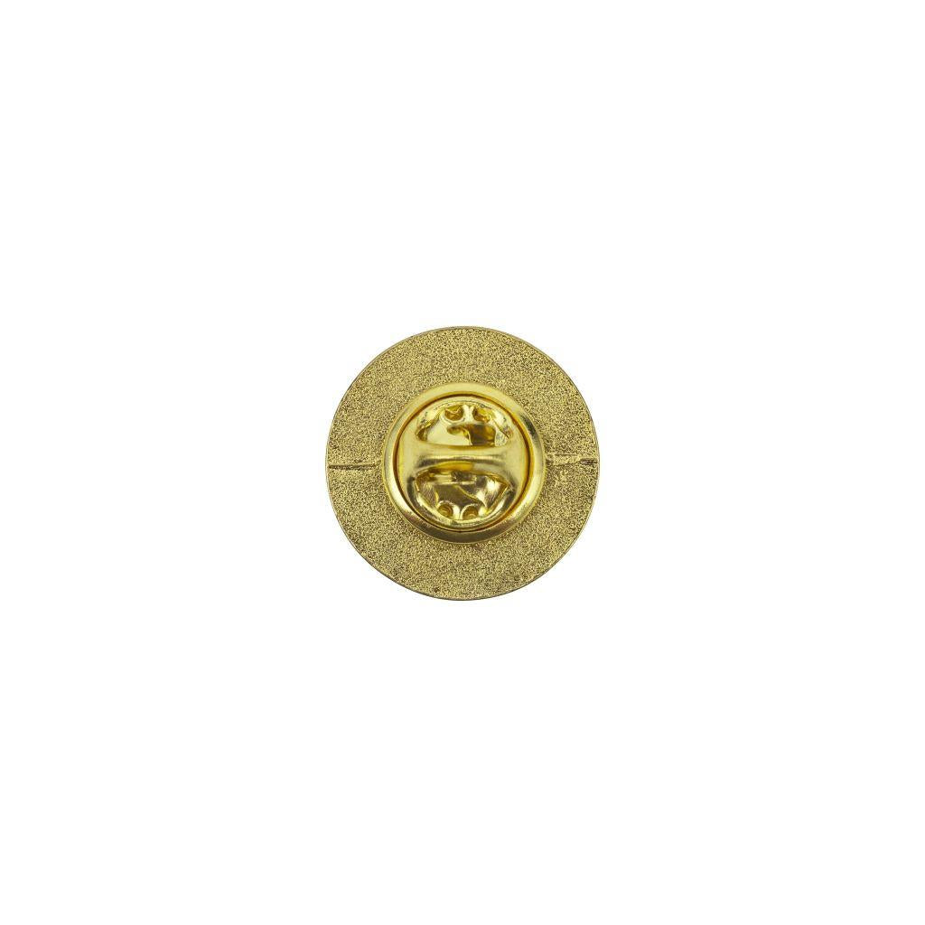 Gold Metal Pin Badge 17mm Round - Pack of 100