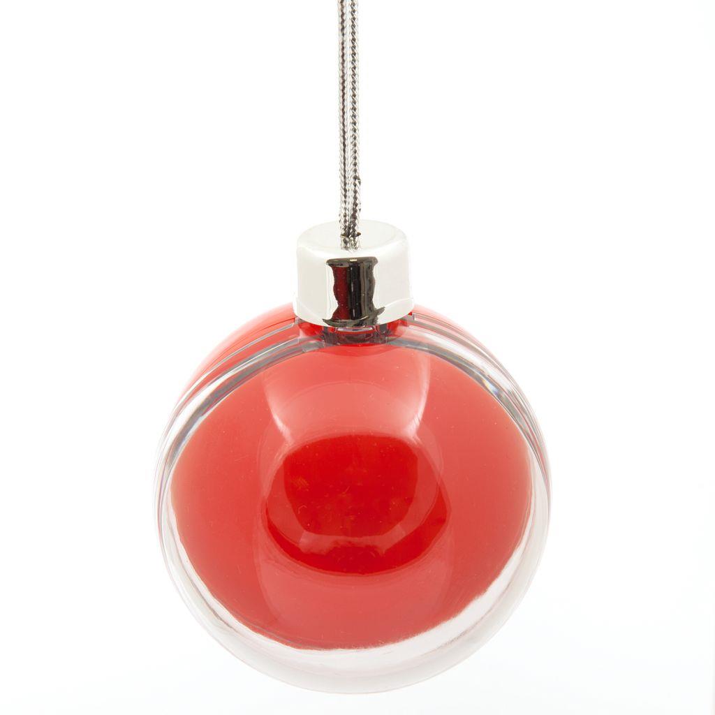 Bauble 80mm Round Insert, Clear front and red back - Pack of 36