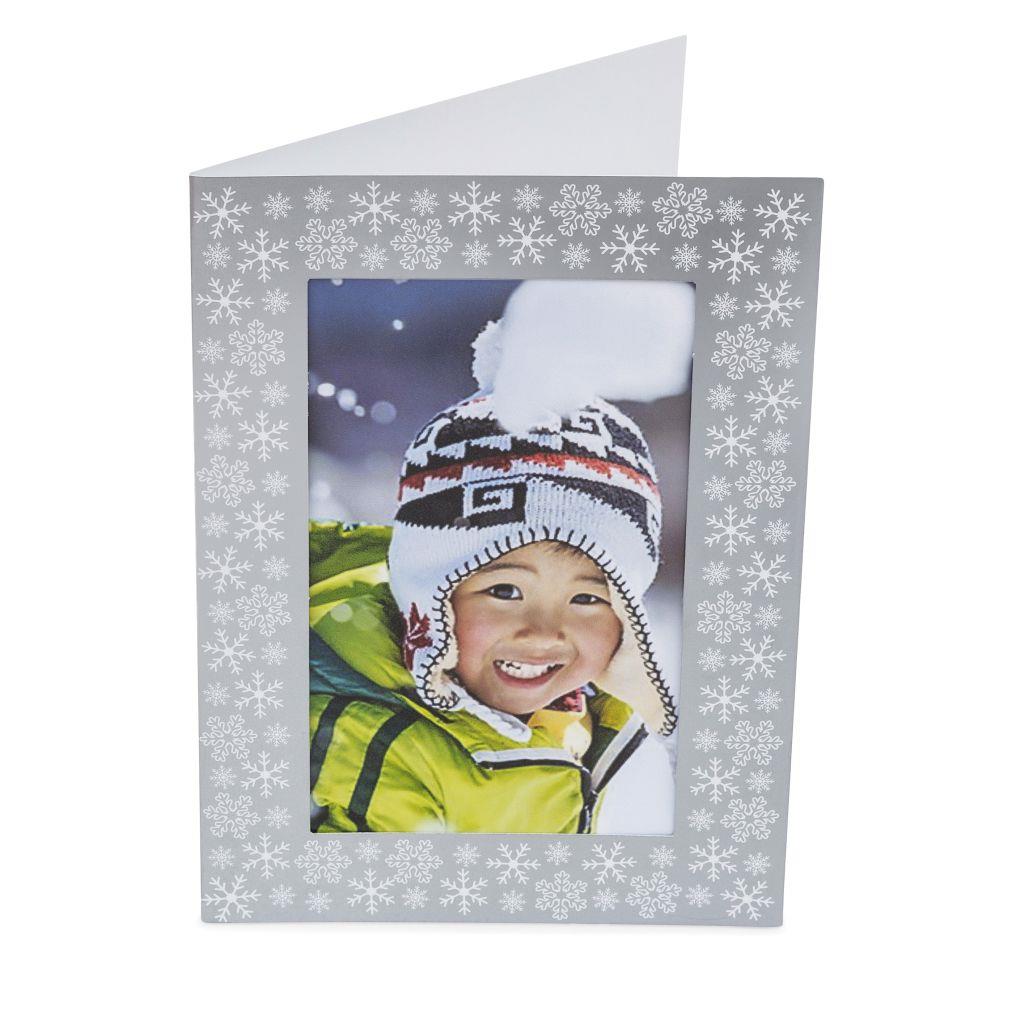 Silver Snowflake Christmas Photo Cards (Pack of 12)