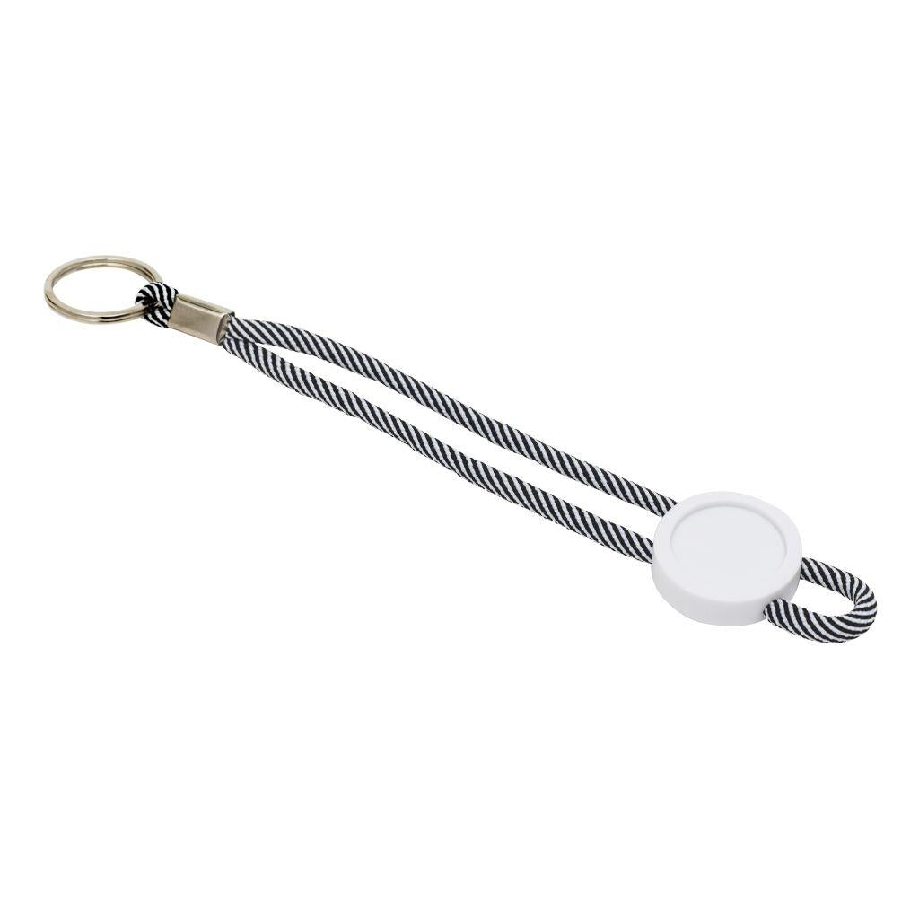 White Loop Strap Key Fob 25mm Round - Pack of 100