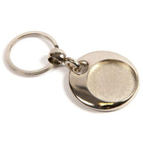 Silver Metal Key Fob 25mm Round 2 Sided - Pack of 100