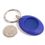 Blue Photo Trolley Coin Key Fob 25mm Round - Pack of 100