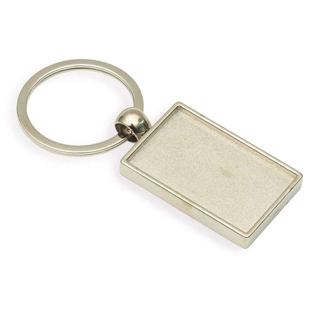 Silver Metal Slimline Key Fob 40 x 25mm 2 Sided - Pack of 100