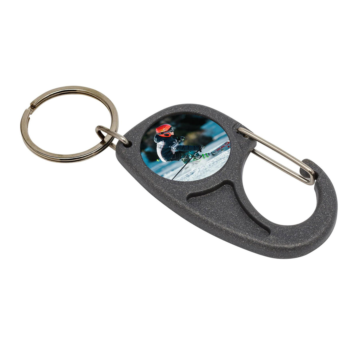 Carabiner Grey Key Fob 25mm Round - Pack of 100