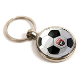 Football Silver Metal Key Fob 30mm Round - Pack of 100