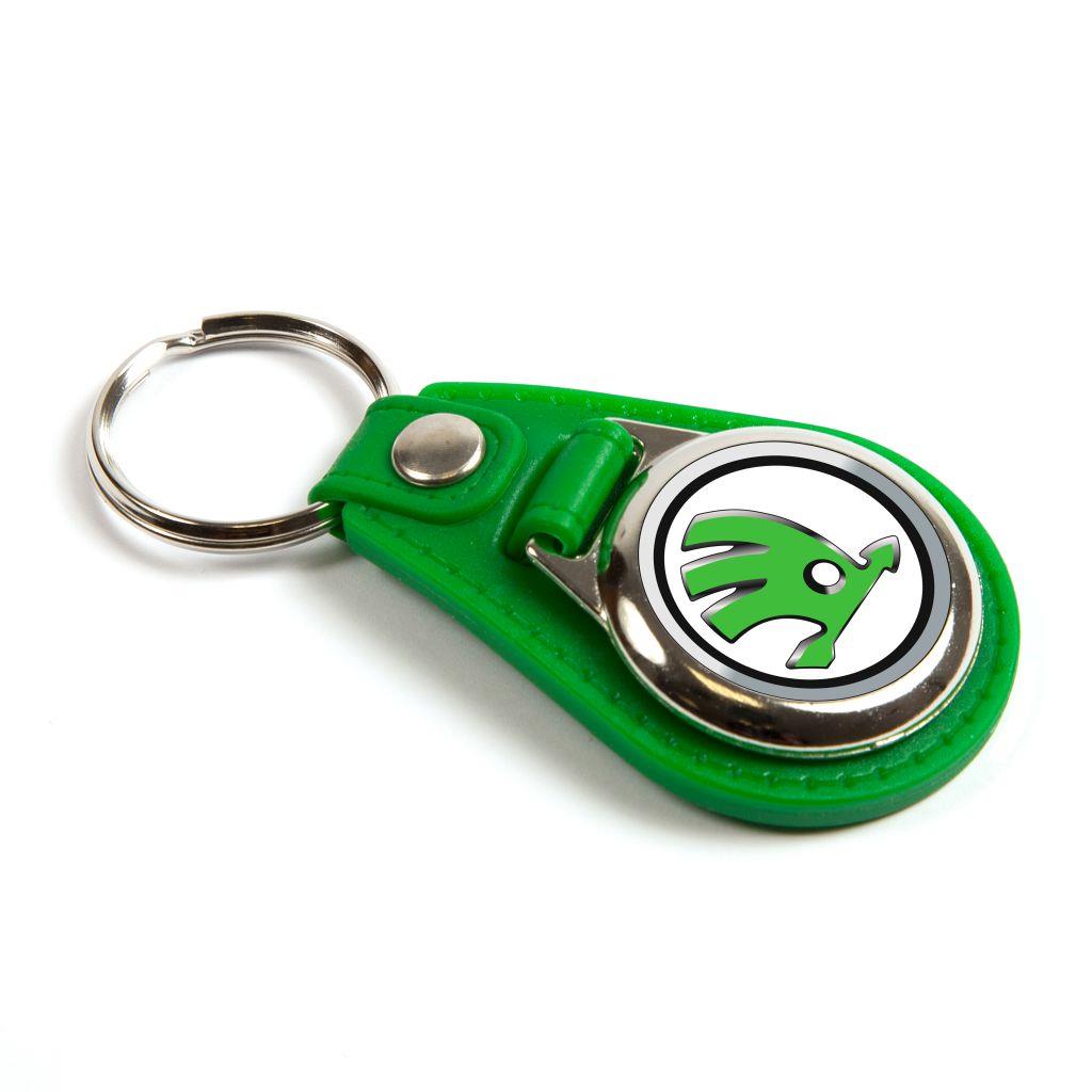 25mm Green Leather Look Key Fob - Pack of 100